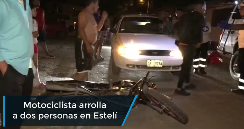 Motociclista arrolla a dos personas en Estelí