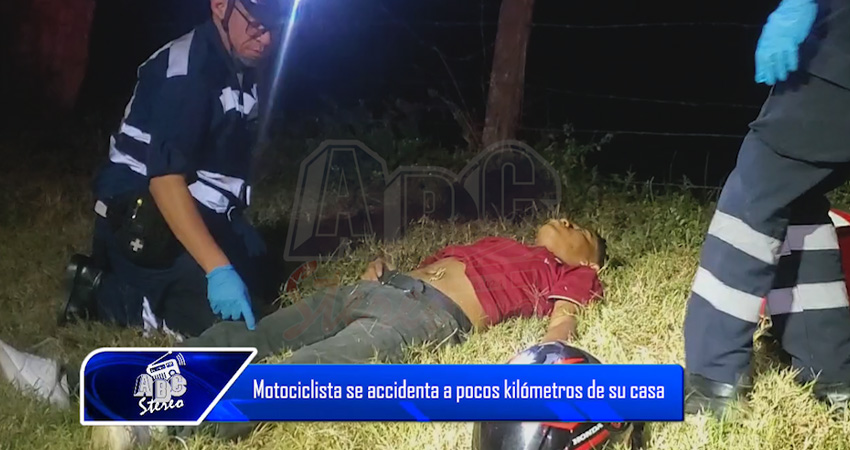 Motociclista se accidenta a pocos kilómetros de su casa