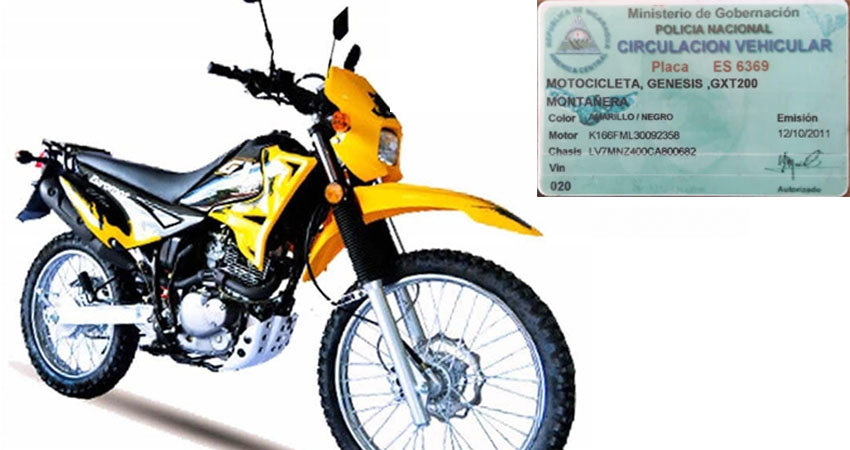 La motocicleta es marca Génesis, color amarillo con negro, placa ES 6369. Foto: Cortesía/Radio ABC Stereo
