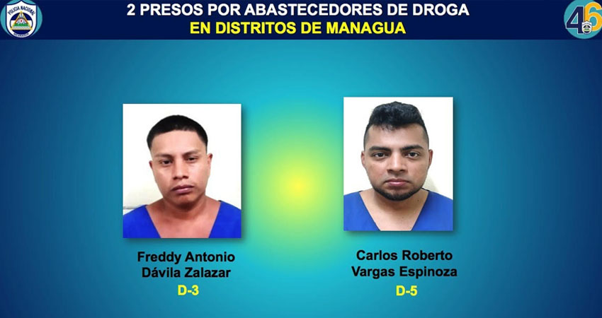 Dos personas detenidas en Managua por comercialización de éxtasis. Foto: Cortesía/Policía Nacional