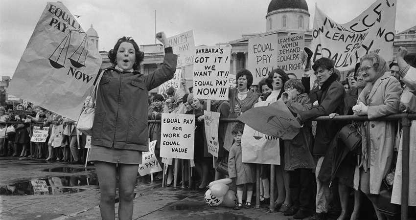Marcha por la igualdad salarial, Londres, mayo de 1969. Foto: National Geographic.