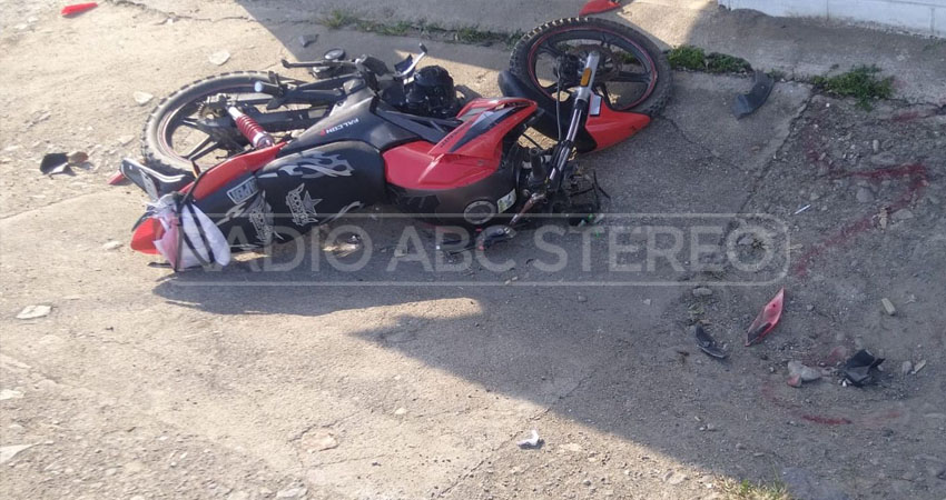 Motocicleta del lesionado. Foto: Cortesía/Radio ABC Stereo