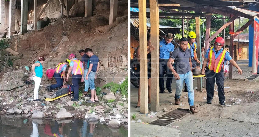 Rescatan a hombre que cayó de un puente. Foto: Cortesía/Radio ABC Stereo