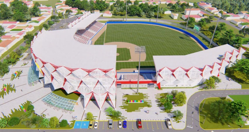 Diseño del nuevo Estadio de Béisbol de León. Foto: Cortesía