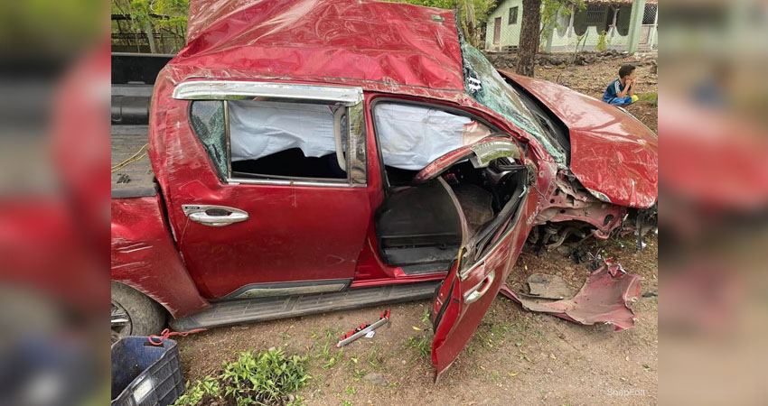 Accidente de tránsito en el Jicaral. Foto: Cortesía/Radio ABC Stereo
