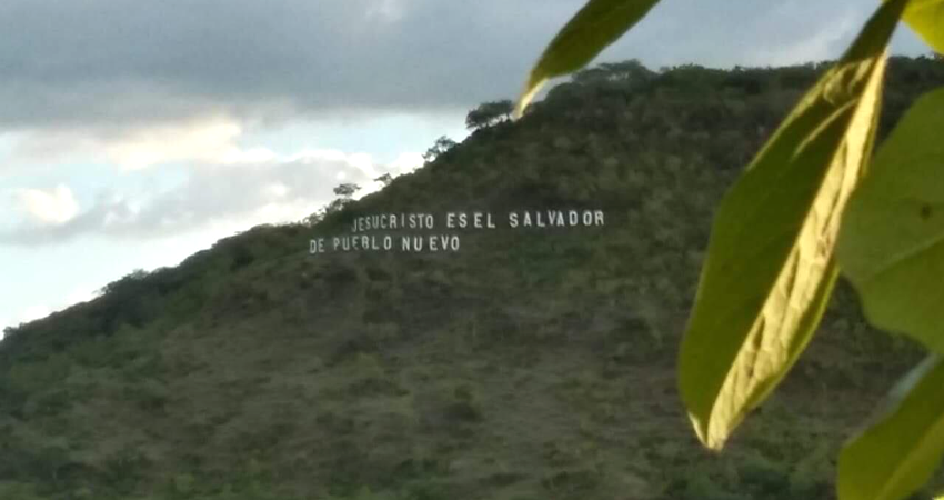 La jornada se concentrará en reforestar el cerro donde fue colocado el mensaje "Jesucristro es el Salvador de Pueblo Nuevo".