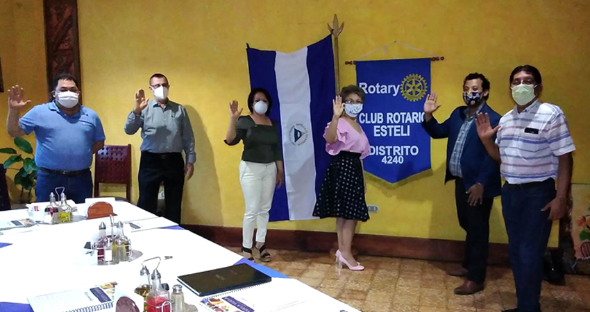 Miembros de la nueva Junta Directiva del Club Rotario de Estelí. Foto: Juan Fco. Dávila/Radio ABC Stereo