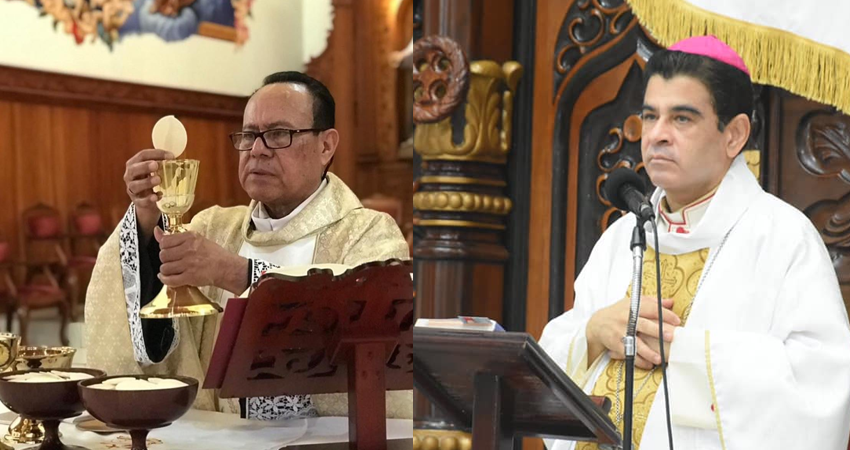 Monseñor Juan Abelardo Mata (a la izquierda) y Monseñor Rolando Álvarez (a la derecha). Foto: Cortesía/Radio ABC Stereo