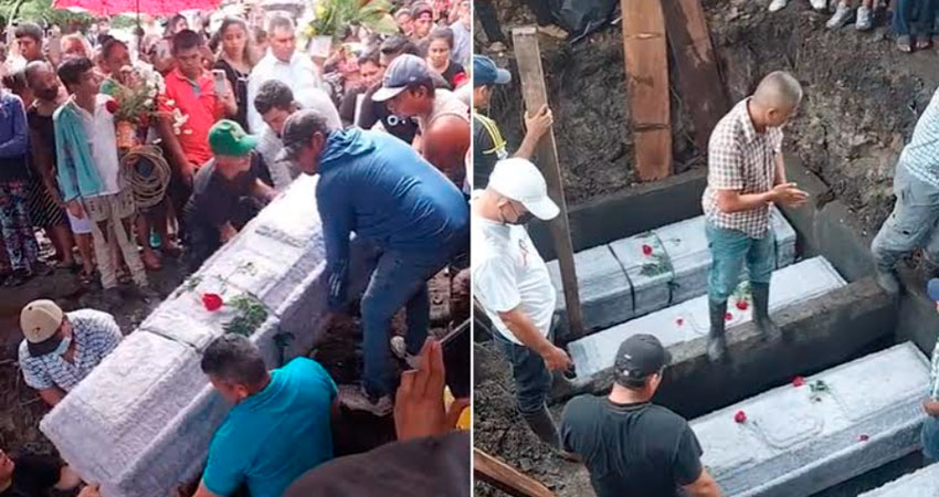 Los cuerpos de las víctimas fueron sepultados la mañana de hoy. Foto: Tomada de redes sociales