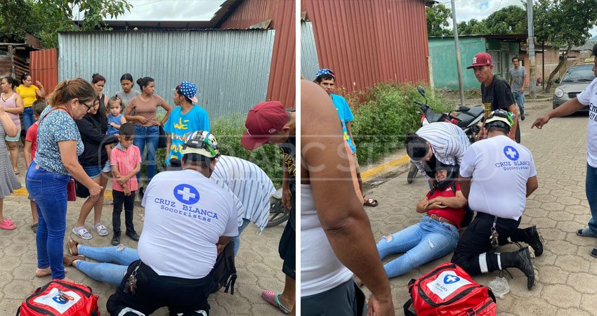 Cruz Blanca auxilió a mujer lesionada en accidente de tránsito. Foto: Cortesía/Radio ABC Stereo