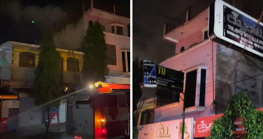El incendio se produjo en el segundo piso, el cual no está habitado. Foto: José Enrique Ortega y Benemérito Cuerpo de Bomberos/ Radio ABC Stereo