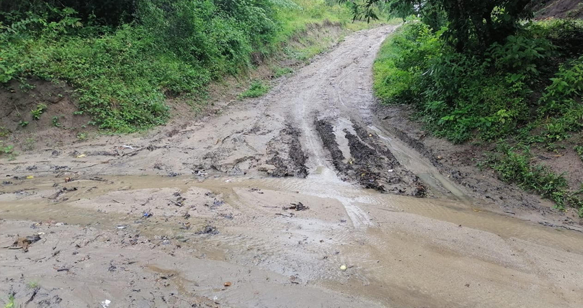 El camino que urge reparación está ubicado en La Rampa, Susucayán. Foto: Cortesía/Radio ABC Stereo