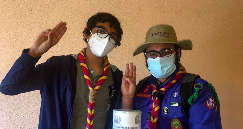 Bryan Ovando y Edgard González, de Scout 47 Rounin Estelí. Foto: Alba Nubia Lira/Radio ABC Stereo