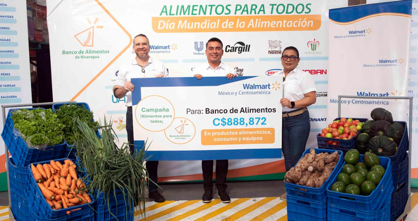 La compañía y sus proveedores agrícolas entregaron donativos al Banco de Alimentos de Nicaragua.