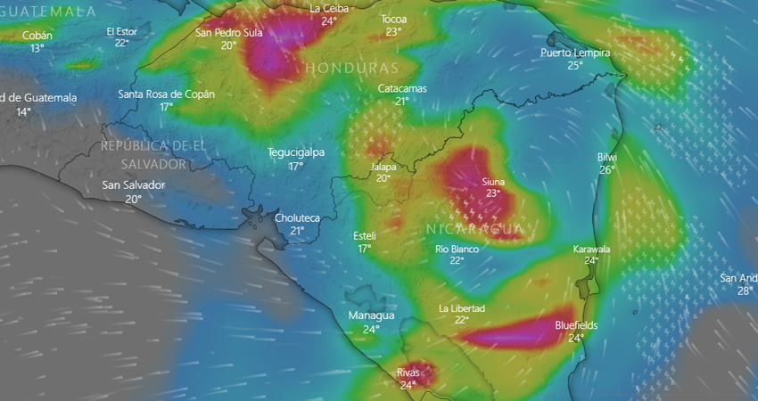 Eta ahora es tormenta tropical. Foto: Windy/Radio ABC Stereo