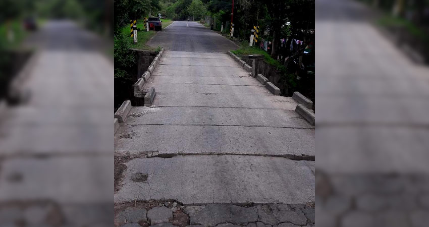 La condición del puente empeoró hace aproximadamente un mes cuando ocurrió un accidente. Foto: Cortesía