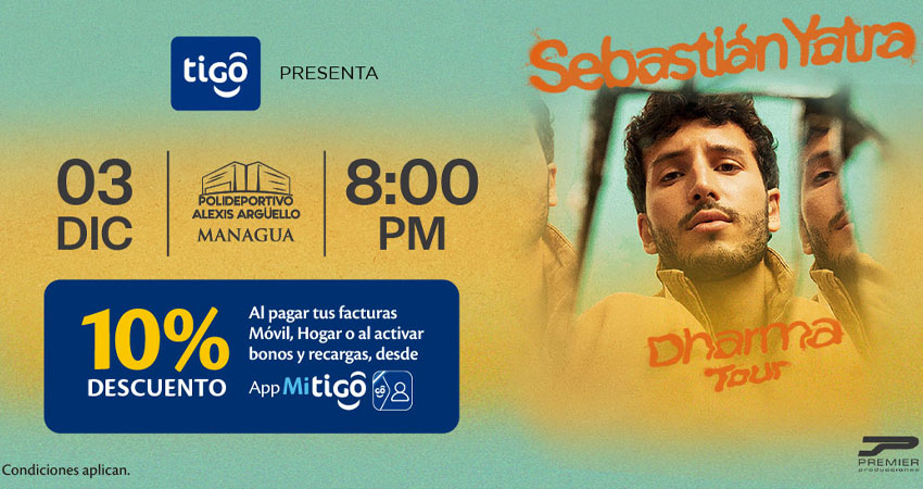 Comprá tu entrada al concierto de Sebastián Yatra con 10% de descuento