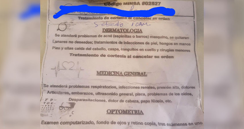 Ofrece falsas consultas cobrando entre 300 y 500 córdobas. Foto: Cortesía/Radio ABC Stereo