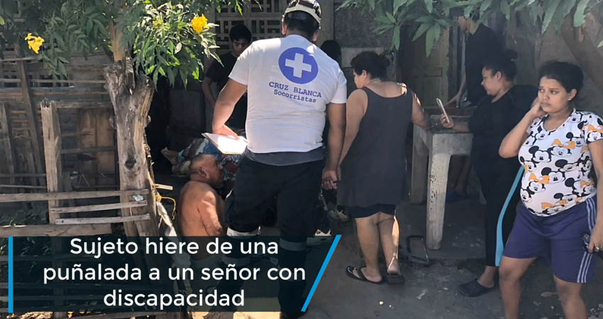 Sujeto hiere de una puñalada a un señor con discapacidad
