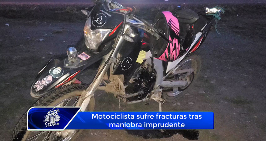 Motociclista sufre fracturas tras maniobra imprudente en Estelí