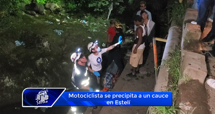 Motociclista se precipita a un cauce en Estelí