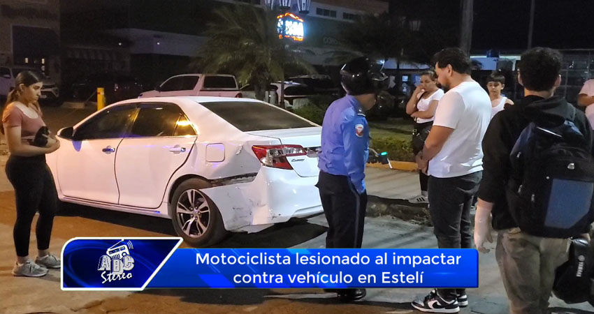 Motociclista lesionado al impactar contra vehículo en Estelí