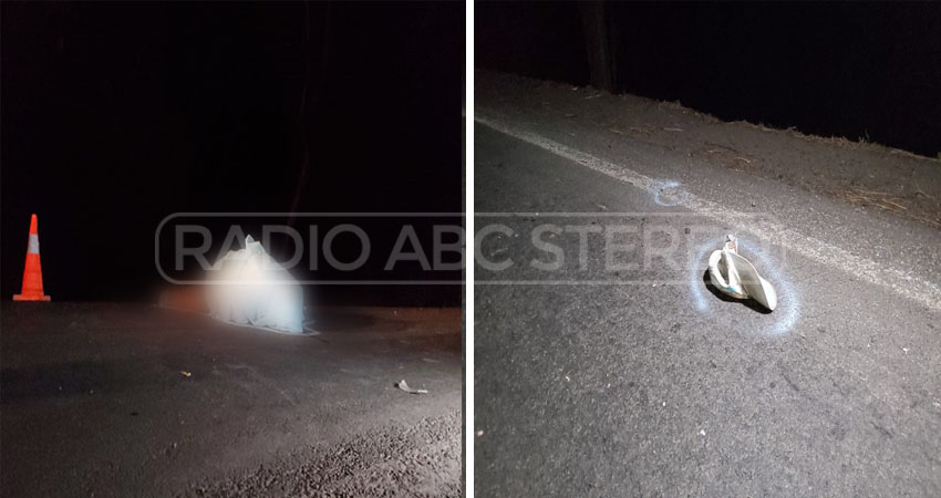 El cuerpo de la víctima quedó a mitad de la carretera.     Foto: José Enrique Ortega