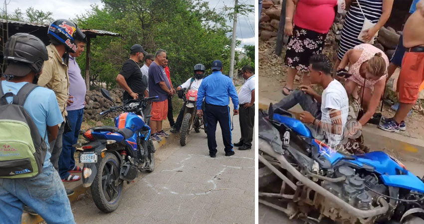 Accidente de motociclista en Villa Sandino. Foto: José Enrique Ortega/Radio ABC Stereo