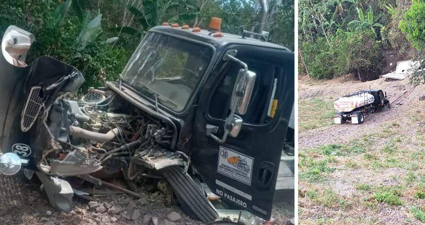 La cisterna cayó a un abismo de 80 metros de profundidad. Foto: Cortesía/Radio ABC Stereo