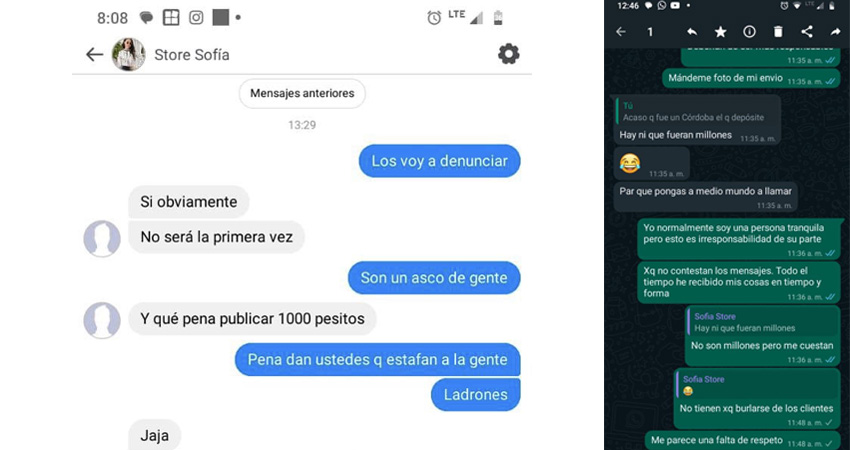 Además de estafarla se burlaron de ella por mensajes y audios de WhatsApp. Foto: Captura de pantalla